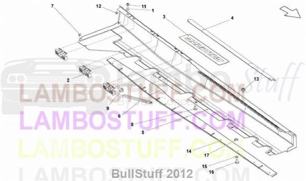 2013 Lamborghini GALLARDO LP 570-4 SPYDER PERFORMANTE EUROPE EXTERNAL SIDE MEMBER (853.01.00)